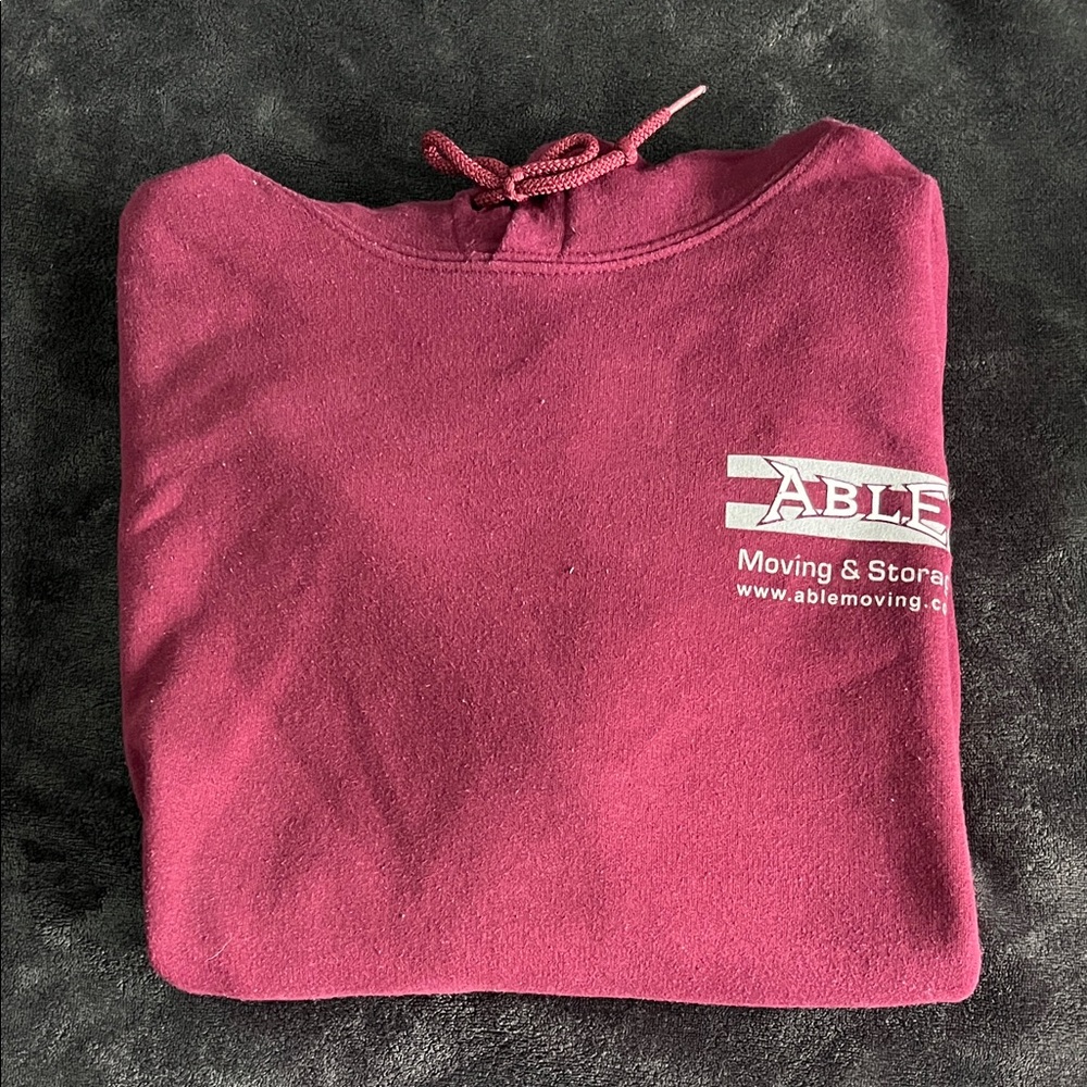 Able Burgundy Pullover Hoodie with White Logo
